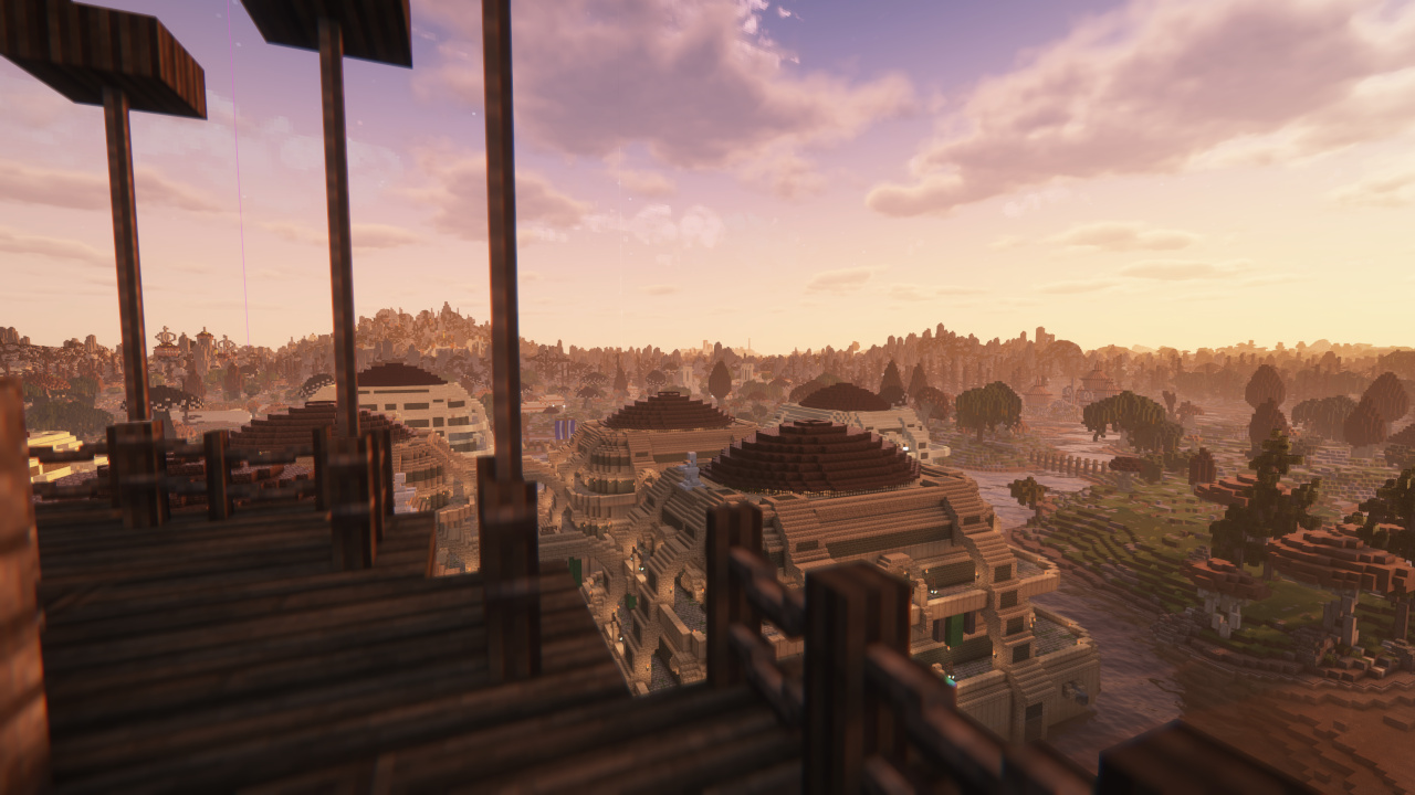 Overlooking Vivec City from above.